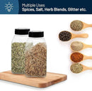 ROYALHOUSE 6 PACK 32 Oz with Black Cap, Plastic Spice Jars Bottles Containers, Perfect for Storing Spice, Herbs and Powders, Lined Cap, Safe Plastic, PET, BPA free, Made in the USA by CozyNest Decor