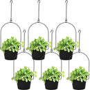 Hushee 6 Packs Metal Hanging Planters for Outdoor Indoor Plants Plant Hanger with 6.3'' Plastic Pots Hanging Planter Basket for Garden Home Porch Decor by GreenHaven Gardens