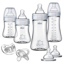 Chicco Duo Newborn Hybrid Baby Bottle Starter Gift Set with Invinci-Glass Inside and Plastic Outside | Dishwasher, Bottle Warmer, and Electric Sterilizer Safe | Intui-Latch Nipple | Clear/Grey by TinyTreasures Baby Boutique