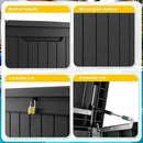 Vixzen 230 Gallon Resin Deck Box, Lockable Outdoor Storage Box for Patio Cushions Storage Furniture,Garden Tools, Pool Supplies, Weatherproof and UV Resistant- Black by CozyNest Decor