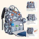 BabbleRoo Diaper Bag Backpack - Baby Essentials Travel Tote - Multi Function Waterproof Diaper Bag, Travel Essentials Baby Bag with Changing Pad, Stroller Straps & Pacifier Case - Unisex, Sea Animals by TinyTreasures Baby Boutique
