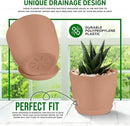 Planter Pots with Drainage Holes - Lightweight, Durable, and Space-Saving Pots for Indoor and Outdoor - Versatile Functionality, Simple Modern Design, Set of 10 Plastic Planter Pots - Pink by GreenHaven Gardens