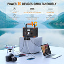 Portable Power Station 500W(Peak 1000W), 519Wh Outdoor Solar Generator Backup Battery Pack with 2 110V AC Outlets, 500W 10-Port Powerhouse for RV/Van Camping Fishing Climbing Road Trip Home Emergency by TinyTreasures Baby Boutique