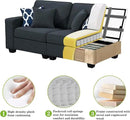 L Lengend Vansen Modular Sectional Sofa U Shaped Couch with Ottoman Modern Reversible Corner Sectional Couch for Living Room (Charcoal, U Shaped Sofa-6) by CozyNest Decor