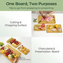 Wood Cutting Board for Kitchen - Reversible Bamboo Cutting Boards Gift Set of 3 with Juice Groove, Wooden Chopping Board for Meat, Fruit, Vegetables & Cheese (Pre Oiled, Natural) by CozyNest Decor