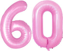 GOER Number 60 Balloons for 60th Birthday Party Decorations,42 Inch Jumbo Foil Helium Balloons for 60th Anniversary (Light Pink) by TinyTreasures Baby Boutique