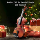 1/2 Violin Kit, Beginner Violin for Kids, Students, Complete Kids Violins Set with Case, Bow, Rosin, Ideal for Kids Violins Beginner Ages 5-9, Brown by TinyTreasures Baby Boutique