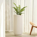 31.5 Inch Tall Roman Column Concrete Planter（14.2Dx31.5H，36 Pounds）,Durable All-Weather Use with Drainage Holes,Large Tall Round Planter for Outdoor Indoor Plants by CozyNest Decor