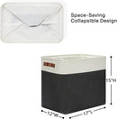 DULLEMELO Extra Large Storage Baskets, Fabric Storage Bins for Organizing Shelves Nursery Toys Books, Closet Baskets and Bins with Handles, White&Black 2-Pack by TinyTreasures Baby Boutique