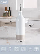 famiware Milkyway 16oz Ceramic Olive Oil Dispenser Bottle, 1 Piece Oil Dispenser for Kitchen with Stainless Steel Pourers, Suitable for Storage Vinegar, Soy Sauce, Coffee Syrup, Liquids, Light Gray by CozyNest Decor