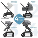 Mompush Baby Stroller, Convertible 2-in-1, Infant Car Seat Compatible, Includes Adapter - Sturdy Full-Size Infant Stroller for Family Adventures by TinyTreasures Baby Boutique