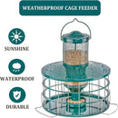 Upgraded Caged Bird Feeders Squirrel-Proof, Flexible Adjustment of Grille Size, 3 Lbs Seed Capacity, DIY Starling-Proof Caged Tube Hanging Wild Bird Feeder, Attract Small Birds(Deep Green) by CozyNest Decor