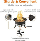 Amazon Basics Portable Propane Fire Pit, 19 inch Round Gas for Patio, 55,000 BTU Carry Strap by GreenHaven Gardens