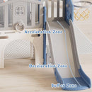 8 in 1 Toddler Slide Set, Kids Slide for Toddlers Age 1-3, Toddler Climber Slide PlaySet with Basketball Hoop and Ball, Outdoor Indoor Kids Playground for Toddlers 1-3, Blue Grey by TinyTreasures Baby Boutique