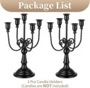 Sziqiqi Black Candelabra Candle Holder - Candle Holders for Candlesticks Set of 2 Metal Candelabrum Stand for Wedding Christmas Table Centerpieces Decor by CozyNest Decor
