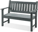Outdoor Bench, 2-Person Garden Bench, Poly Lumber Patio Bench for Outdoors, Porch, and Park (Dark Grey) by GreenHaven Gardens