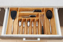 Umilife Extra Large Expandable Kitchen Siverware Utensils Drawer Organizer, 19" Deep for Big Drawer, Adjustable Bamboo Wood Drawer Divider with Curved Grooves, Cutlery Tray Flatware Holder by CozyNest Decor
