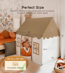 Play Tent with Mat, Star Light Large Kids Playhouse with Windows Easy to Wash, Indoor and Outdoor Play Tents for Kids, Little Dove Toys for Girls, Boys, 47x40x52 (Brown Playhouse, Large Size) by TinyTreasures Baby Boutique