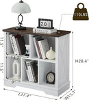Farmhouse 5 Cube Bookshelf, White Storage Organizer Bookcase, Kids Toy Storage Cabinet, Small Bookshelves Storage Organizer Shelf, Wood Display Cabinet Book Shelves for Bedroom,Living Room,Office by CozyNest Decor