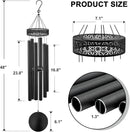 ASTARIN 48'' Wind Chimes for Outside Deep Tone - Large Windchimes with 6 Heavy Tubes, Outdoor Memorial Chimes Outdoor for Garden Hanging Décor,Sympathy Gifts，Black by CozyNest Decor