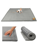 Premium Baby Playmat for Floor 60" x 80" Dark Gray – Cloudsoft Coral Velvet Memory Foam Rug for Crawling – Non-Slip, Water-Resistant, Non-Toxic, Easy-Care Muscle Mat – Thick Play Mat for Baby by TinyTreasures Baby Boutique