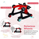 BABY JOY 4-in-1 Baby Walker, Foldable Activity Walker with Adjustable Height & Speed, Music, Lights, Anti-Rollover, Toddler Push Walker, Baby Walker with Wheels for Boys Girls 6-18 Months (Red) by TinyTreasures Baby Boutique