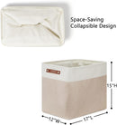 DULLEMELO Extra Large Storage Baskets, Fabric Storage Bins for Organizing Shelves Nursery Toys Books, Closet Baskets and Bins with Handles, White&Khaki, 2-Pack by TinyTreasures Baby Boutique