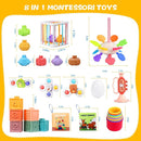 Montessori Toys for Babies 6-12 Months, 8 in 1 Soft Sensory Toddler Bath Toys for Babies, Montessori for 1 Year Old by TinyTreasures Baby Boutique