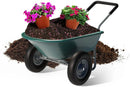 Idzo 2-Wheel Heavy-Duty Wheelbarrow Cart, 330 lb Capacity, Ergonomic Padded Handle and 14 Inch Pneumatic Tires for Maximum Stability, Ideal Wagon for Moving Soil, Shrubs, Plants, Easy Assembly by GreenHaven Gardens