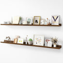 Picture Ledge Shelf, Wood Long Floating Shelves for Wall, Set of 2, 56 inch Picture Ledge Shelves, Photo Ledge Nursery Book Shelves Wall Mounted for Living Room Kids' Room Bedroom, Color Walnut by TinyTreasures Baby Boutique
