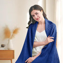 inhand Knit Klein Blue Throw Blanket for Couch, Soft Living Room Home Decor Knitted Twin Size Blanket, Outdoor Lightweight Breathable Summer Blanket, Farmhouse Warm Woven Decorative, 60"x80" by CozyNest Decor