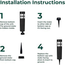 TECHKO Solar Mini-Bollard Cylinder Pathway Lights – 4-Pack, Dusk-to-Dawn, Weather-Resistant Outdoor LED Lighting by GreenHaven Gardens