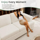 Sofa, 2 Piece Set Comfy Couch, 3 Seater & Loveseat Sofa with Deep Seats, Modern Sleeper Couch for Living Room, Beige Chenille by CozyNest Decor