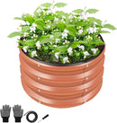 ZXZYHFTY Round Galvanized Raised Garden Bed kit,Pink Outdoor Garden Raised Planter Box, Round Large Metal Raised Garden Beds for Vegetable 2 * 2 * 1ft 1 Pack by GreenHaven Gardens