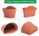 Sungmor Wall Hanging Planters,11.5 Inch Hanging Flower Pots for Railing Fence - Indoor Outdoor Balcony Wall Hanging Basket, Plastic Plant Pot Container - Half Round & 3PC Pack & Brick Red by CozyNest Decor