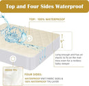 Lofe Organic Cotton Crib Mattress Protector - Top&Side Waterproof, 100% Waterproof Crib Mattress Protector, Breathable Baby Crib Mattress Cover, Toddler Crib Mattress Fitted 52x28x9 in by TinyTreasures Baby Boutique