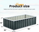 KING BIRD Raised Garden Bed 68" x 36" x 18" Heightened Galvanized Steel Metal Planter Box Outdoor for Deep-Rooted Vegetables, Flowers, Large Raised Bed Kit (Dark Grey) by GreenHaven Gardens