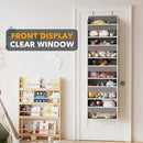 SpaceAid 2 Pack Over The Door Organizer with 5 Large Pockets and 10 Mesh Side Pockets, 5 Layers Door Organizer Hanging with Clear Window for Bedroom, Bathroom, Pantry and Nursery, Gray by CozyNest Decor