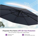 PURPLE LEAF 10 Feet Patio Umbrella with Base Outdoor Cantilever Round Umbrella Aluminum Offset Umbrella with 360-degree Rotation for Garden Deck Pool Patio, Grey by GreenHaven Gardens