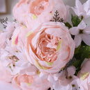 Duovlo Springs Flowers Artificial Silk Peony Bouquets Wedding Home Decoration,Pack of 1 (Spring Pure Pink) by CozyNest Decor