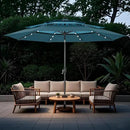 GREEN PARTY 10ft Outdoor Patio Umbrella, Auto-Tilt Market Table Umbrellas with Crank, 8 Sturdy Ribs & 1.5" Pole UV Protection for Garden Deck Backyard Pool by GreenHaven Gardens