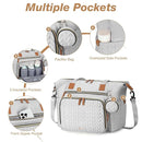 Diaper Bag Tote, Large Diaper Bags Waterproof, Hospital Bag for Labor Delivery, Baby Bag with Pacifier Case, Travel Diaper Tote with Changing Pad, Grey by TinyTreasures Baby Boutique