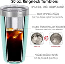 iProductsUS Personalized Tumbler for Women, 20oz Custom Insulated Stainless Steel Cup Engraved Your Name and Designs, Travel Coffee Mug with Lid, Gifts for Mom, Keep Drinks Cold and Hot (Teal) by TinyTreasures Baby Boutique