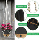 ZMTECH 2 Pack 10 Inch Hanging Planters with Macrame Plant Hanger for Indoor and Outdoor Plants, Self Watering, Drainage Hole, Visible Level Tray, Gray by CozyNest Decor