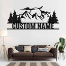 Personalized Mountain Metal Sign, Metal Mountain Wall Art Decor, Custom Family Name Sign, Custom Sign Outdoor Metal, Forest Home Decor Sign, Nature Wall Art, Cabin Decor, Housewarming Gifts by CozyNest Decor