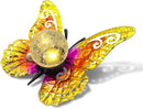 Solar Lights Outdoor Garden Butterfly Decor, Metal Butterfly Statue Decoration with LED Crackle Glass Globe, Solar Powered Lighted Garden Art Decor for Patio Lawn Yard Pathway Tabletop Ground by CozyNest Decor