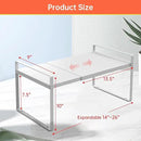 Expandable Cabinet Shelf Organizer Rack 9 inch, Pantry Organizer Lengthen from 14” to 25” ， Large Kitchen Cabinet Storage Shelf Rack， Storage Organizer white，Spice Rack Expandable Shelves, by CozyNest Decor