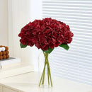 8Pcs Burgundy Fake Flowers Silk Hydrangea Artificial Flowers Bouquets Faux Hydrangea Stems for Home Table Centerpieces Wedding Party Decoration by CozyNest Decor