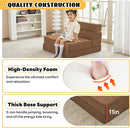 jela Foldable Sofa Bed Large Soft Foam Convertible Sleeper Chair Luxury Miss Fabric Fold Out Chair Bed Floor Couch with Back Support Floor Sofa for Living Room Bedroom (83"x33",Coffee Brown) by CozyNest Decor