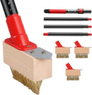 Moss Remove Brush with Long Handle(53IN), Deck Crevice Cleaning Tool, Weed Remover with Wire Brush & Metal Blade, Crack Moss Remover for Pavement Driveway Patio Sidewalk Paver(3 Brush Heads) by GreenHaven Gardens